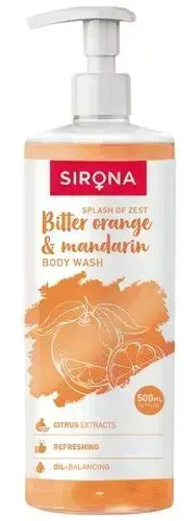 Sirona Body Wash with Bitter Orange& Mandarin, 500ml