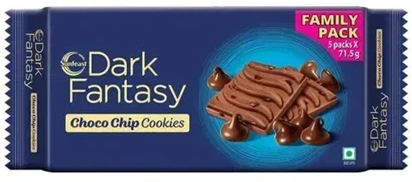 Sunfeast Dark Fantasy Choco Chip Crunchy Chocolatey Cookies, 350g