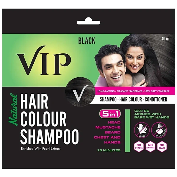 VIP Hair Colour Shampoo Black, 40ml
