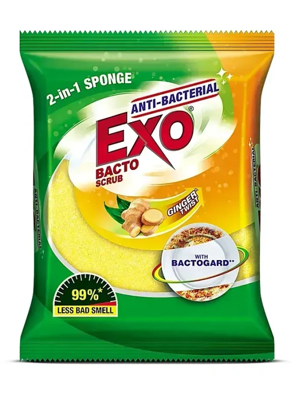 Exo Anti Bacterial Bacto Scrub 2 In 1 Sponge, 2 pcs