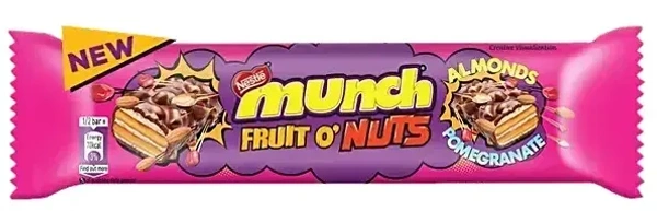 Nestle Munch Chocolate Bar Fruit O Nuts Almonds& Pomogranate, 32g