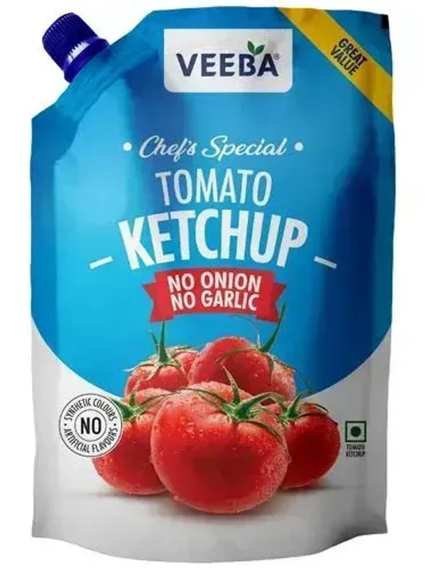 Veeba Tomato Ketchup No Onion No Garlic Spout Pouch, 950g