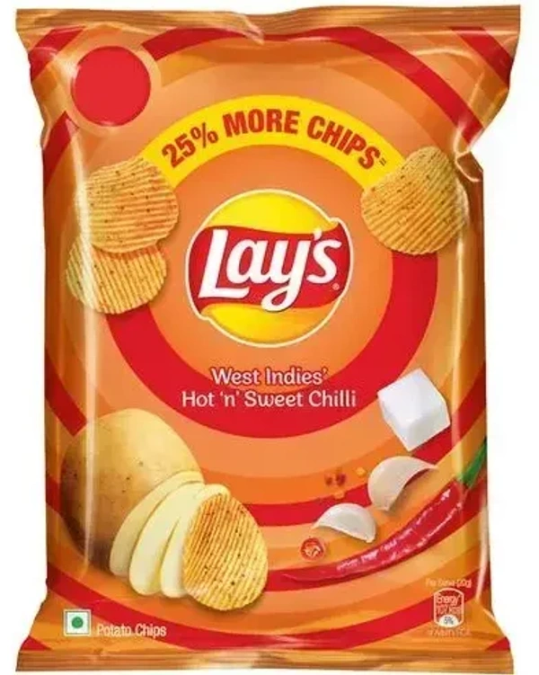 Lay's West Indies Hot 'n' Sweet Chilli Potato Chips Pack, 52g