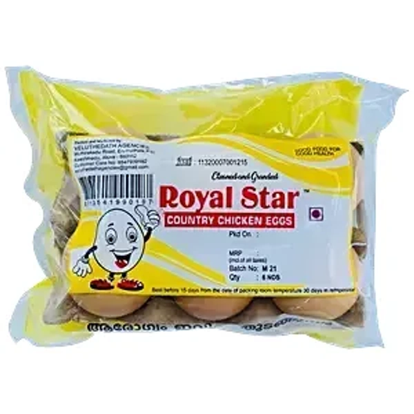 Royal Star Country Chicken Eggs Cleaned& Graded, 6 pcs