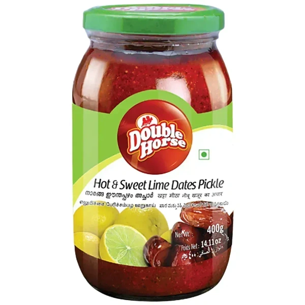 Double Horse Hot Sweet Lime Dates Pickle, 400g