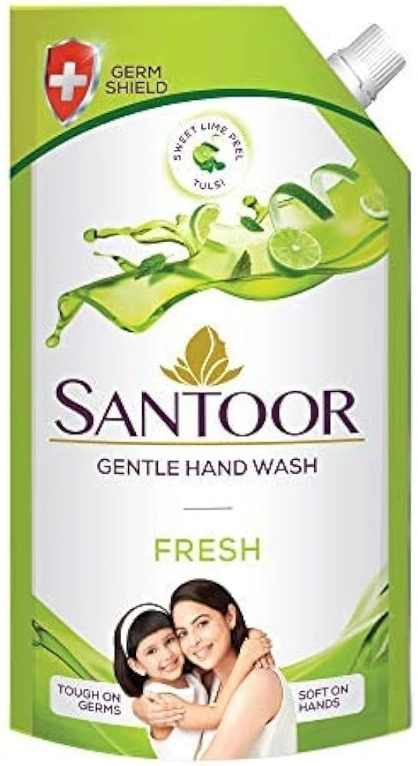 Santoor Gentle Hand Wash Fresh, 750ml