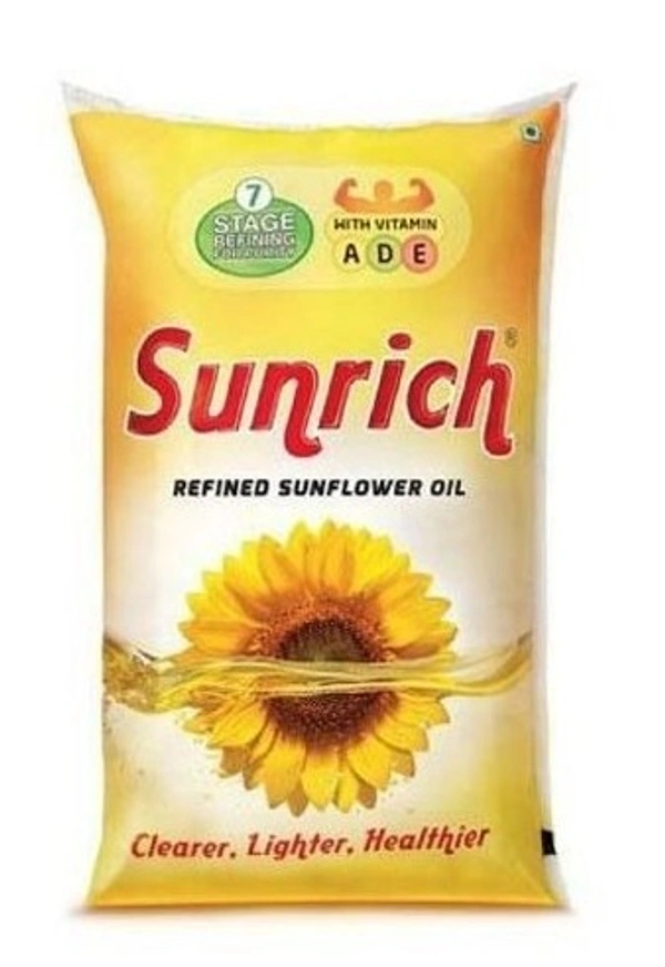 Sunrich Refined Sunflower Oil Pouch, 1L