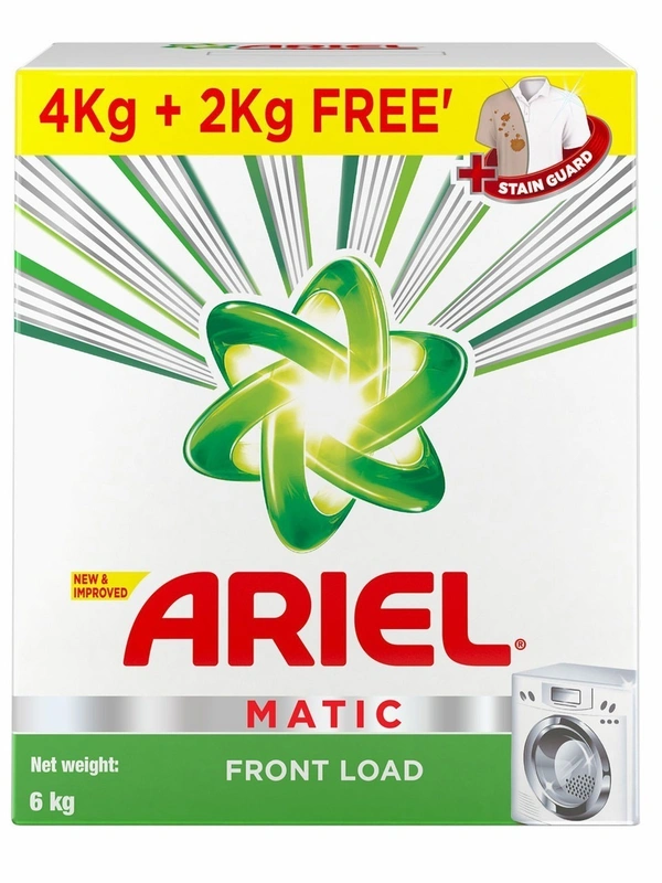 Ariel Matic Front Load Detergent Washing Powder (Get 2 kg Free), 4 kg