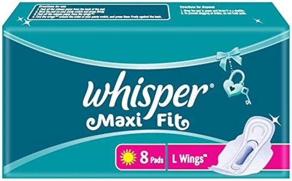 Whisper Maxi Fit Large Wings 8's Largewings (8 Pads)