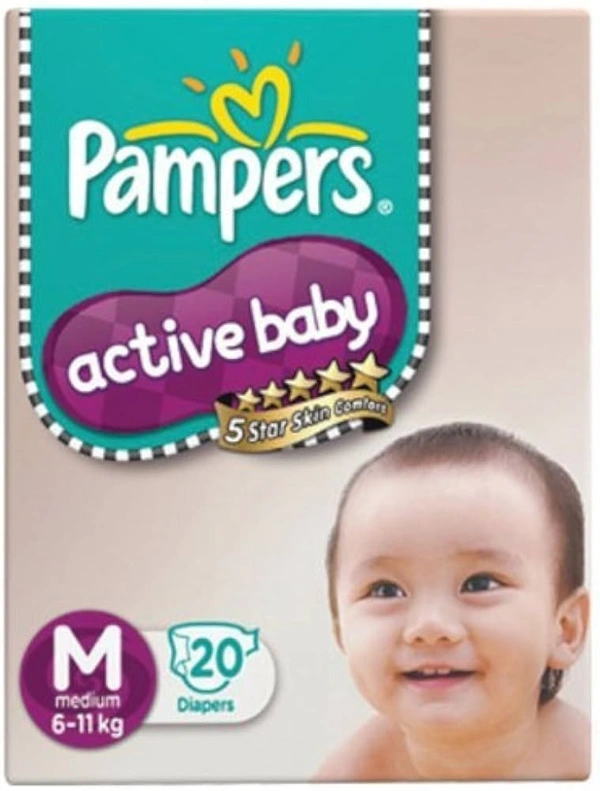 Pampers Active Baby Medium 20 Diapers (20 Nos)