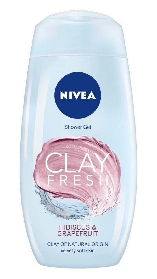 Nivea Shower Gel Clay Fresh Hibiscus And Grape Fruit, 250ml