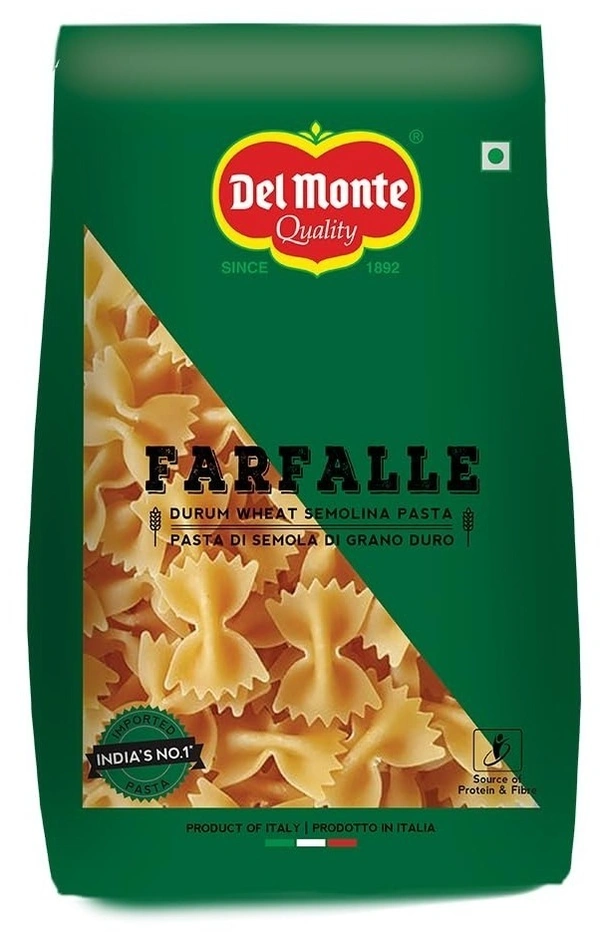 Del Monte Farfalle Durum Wheat Semolina Pasta Pouch, 500g