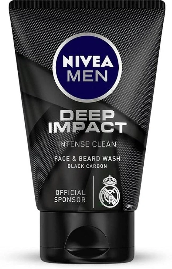 Nivea Men Face& Beard Wash Deep Impact Intense Clean, 50g