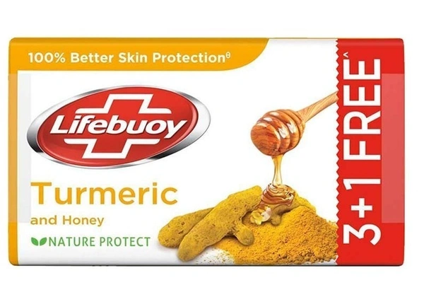 Lifebuoy Turmeric 100% Skin Protection Soap (Pack of 4)
