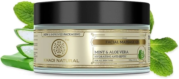 Khadi Herbal Mint and Aloevera Face Massage Gel, 100g