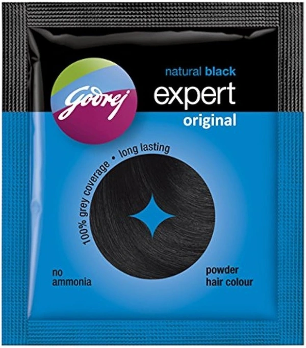 Godrej Natural Black Expert Powder Dye Original, 20ml