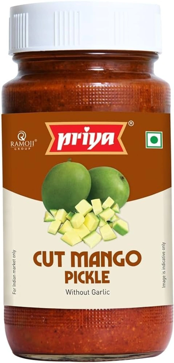 Priya Cut Mango Pickle Without Garlic, 300g