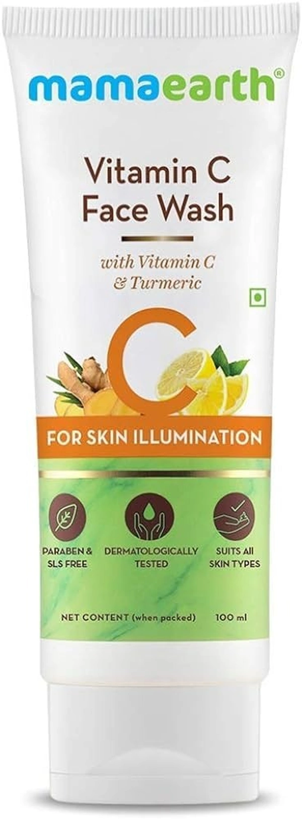 Mamaearth Vitamin C Face Wash For Skin Illumination (Vitamin C& Turmeric), 100ml