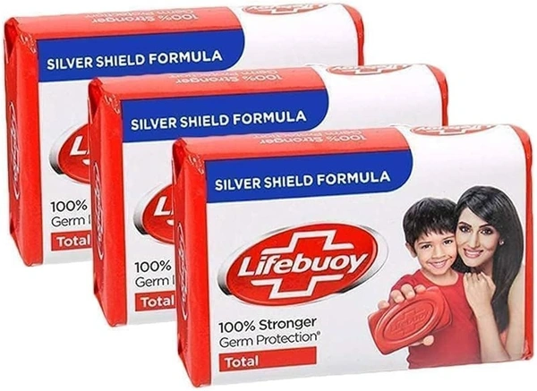 Lifebuoy Silver Shield Formula Total Soap Bar(Pack of 3), 125g