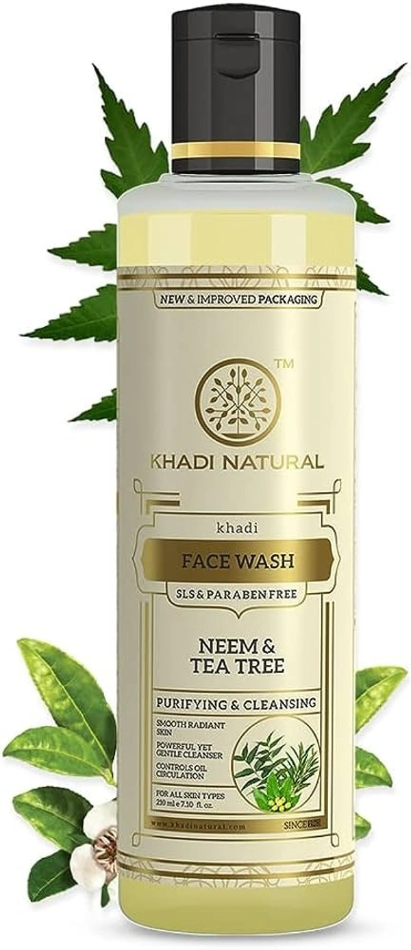Khadi Herbal Neem and Tea Tree Face Wash, 210ml