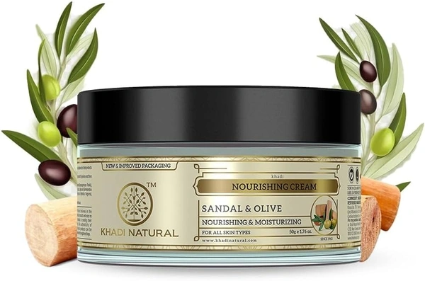 Khadi Herbal Sandal And Olive Face Nourishing Cream With Shea Butter, 50g