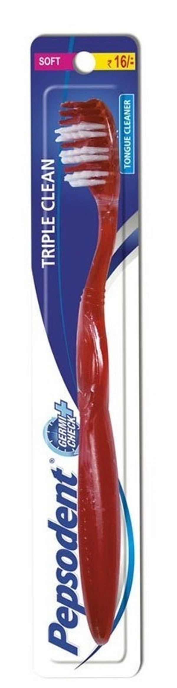 Pepsodent Toothbrush Triple Clean Soft Bristles, 1 pcs