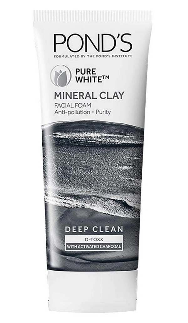 Pond's Pure White Mineral Clay Anti Pollution Purity Face wash Foam, 40g