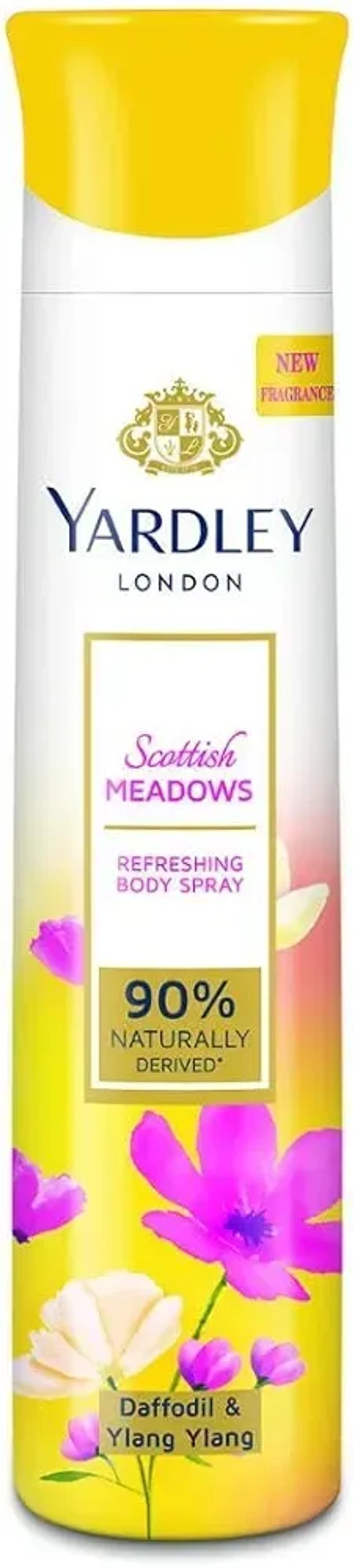 Yardley London Scottish Meadows Refreshing Body Spray Daffodll& Ylang Ylang, 150ml