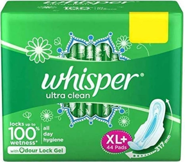 Whisper Ultra Clean Sanitary Pads (XL Plus) (44 Pads)