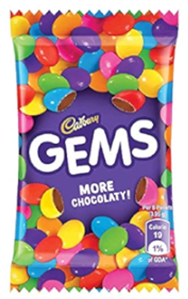 Cadbury Gems Sugar Coated Chocolates More Chocolaty, 9.5g