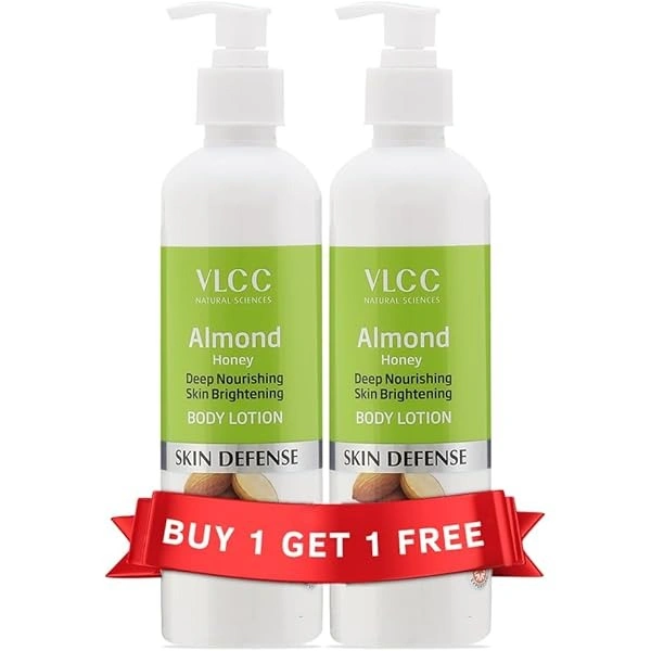 VLCC Almond Honey Nourishing & Brightening Body Lotion, 350ml (Buy 1 Get 1 Free)