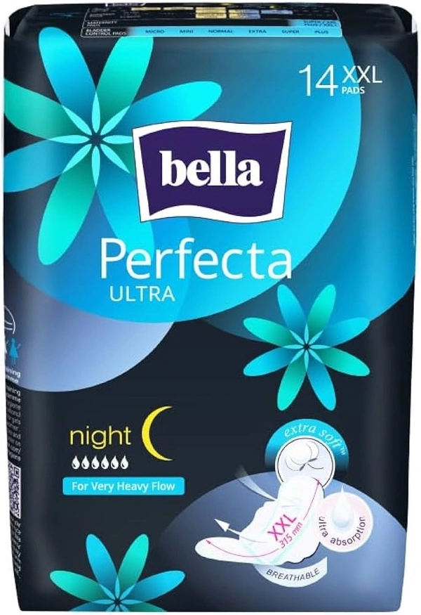 Bella Sanitary Pad Perfect Ultra Nights Combi Pack 14 Pads (XXL)