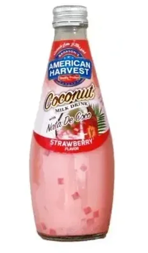 American Harvest Coconut Milk With Nata De Coco Strawberry 290ml