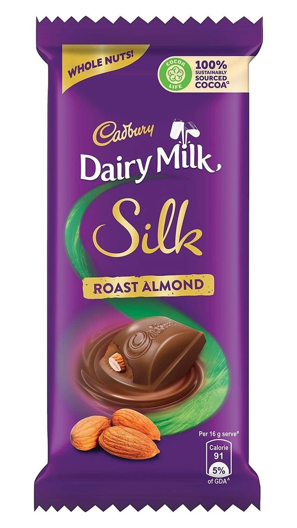 Cadbury Dairy Milk Silk Chocolate Bar Roast Almond, 143g