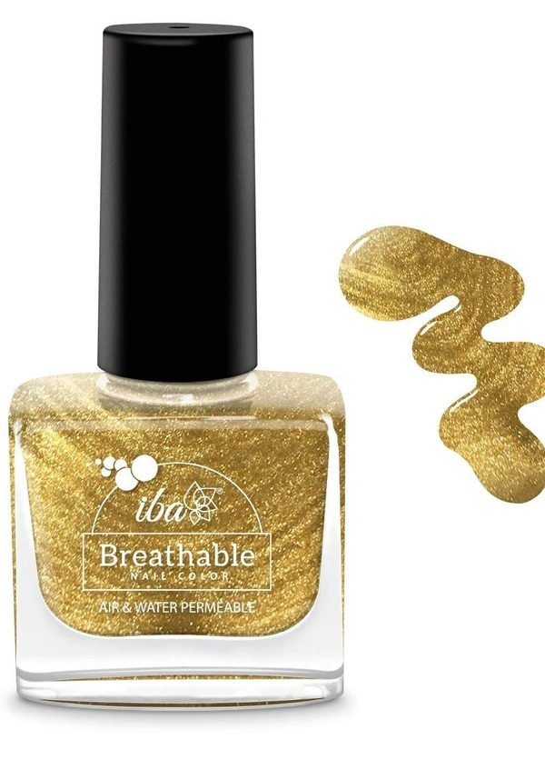 Iba Breathable Nail Color B23 Gold Sparkle, 9ml