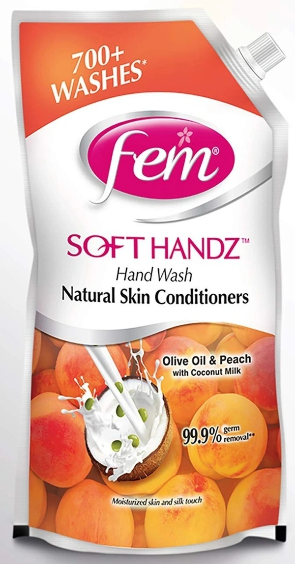 Fem Soft Hand Wash Natural Skin Conditioner Olive Oil& Peach, 900ml