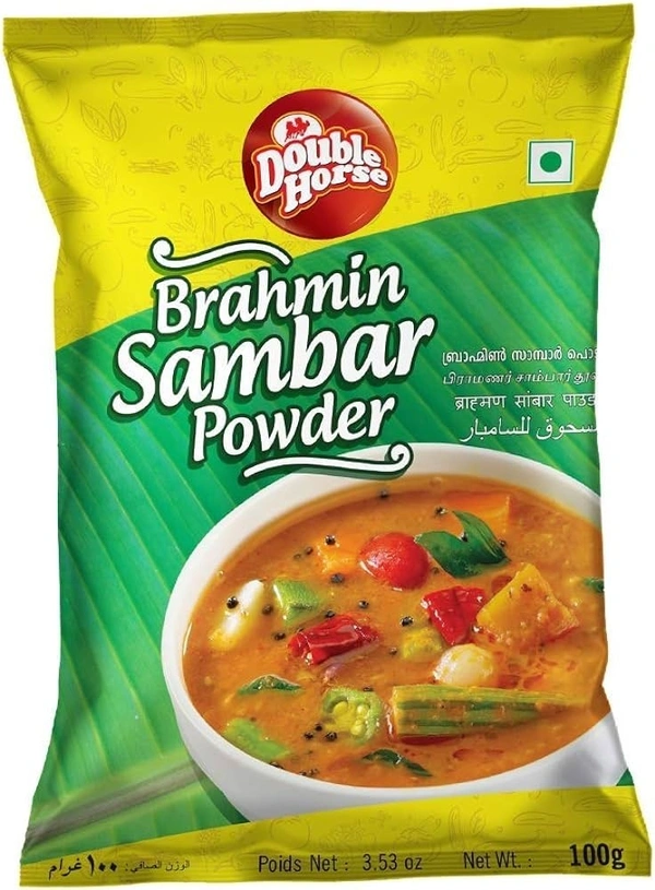 Double Horse Brahmin Sambar Powder pouch, 100g