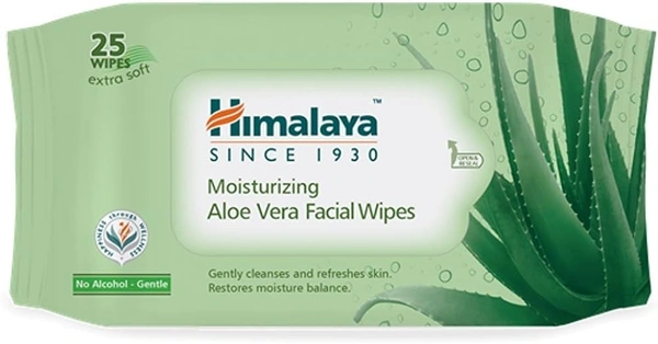 Himalaya Moisturizing Aloe Vera Facial Wipes Extra Soft, 25 wipes