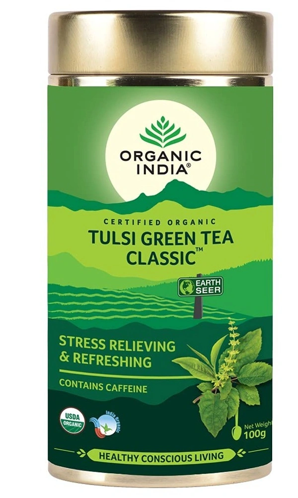 Organic India Tulsi Green Tea Classic, 100g