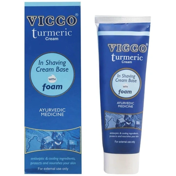 Vicco Turmeric Cream In Shaving Cream Base With Foam Ayurvedic Medicine, 70g
