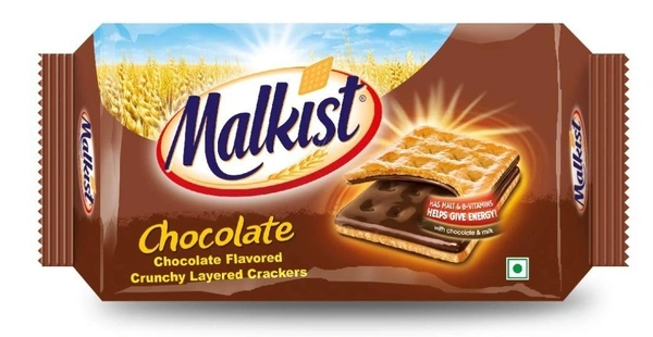 Malkist Chocolate Flavoured Crunchy Layered Crackers Pouch, 138g