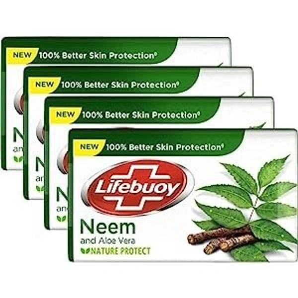 Lifebuoy Neem 100% Skin Protection Soap (Pack of 4)
