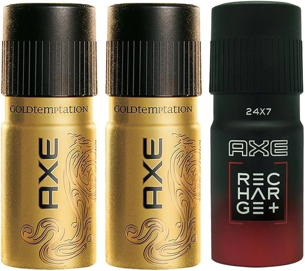 AXE Gold Temptation (Pack of 2) With Free Game Face Deodorant, 450ml
