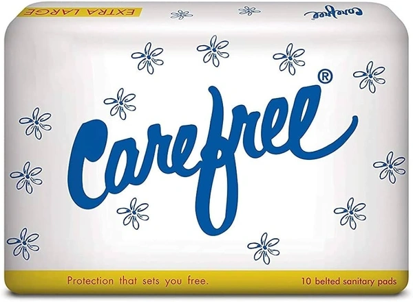 Carefree Sanitary Pads - Belted (Regular), 10 pcs