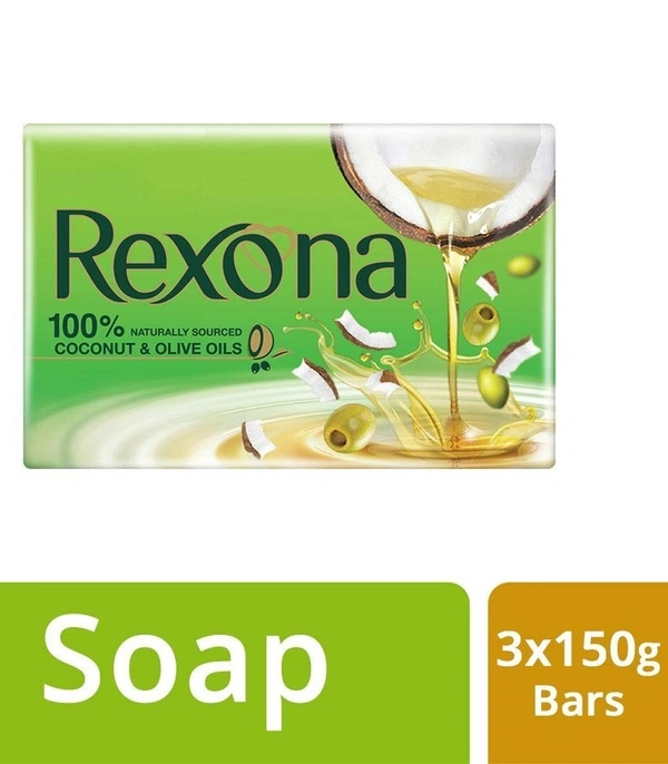 Rexona Coconut and Olive Oil Soap Pack of 3x150g, 450g