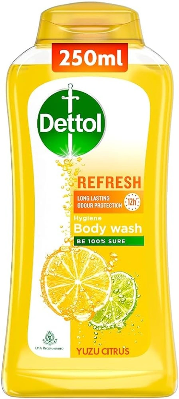 Dettol Body Wash and Shower Gel for Women and Men, Refresh - 250ml
