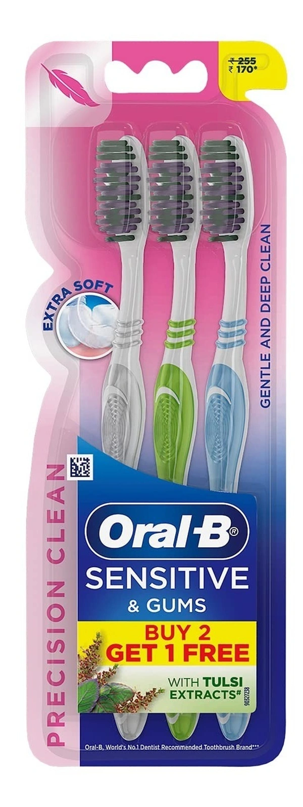 Oral - B Toothbrush Sensitive Ultrathin Black Extra Soft 3 N, 1 pcs