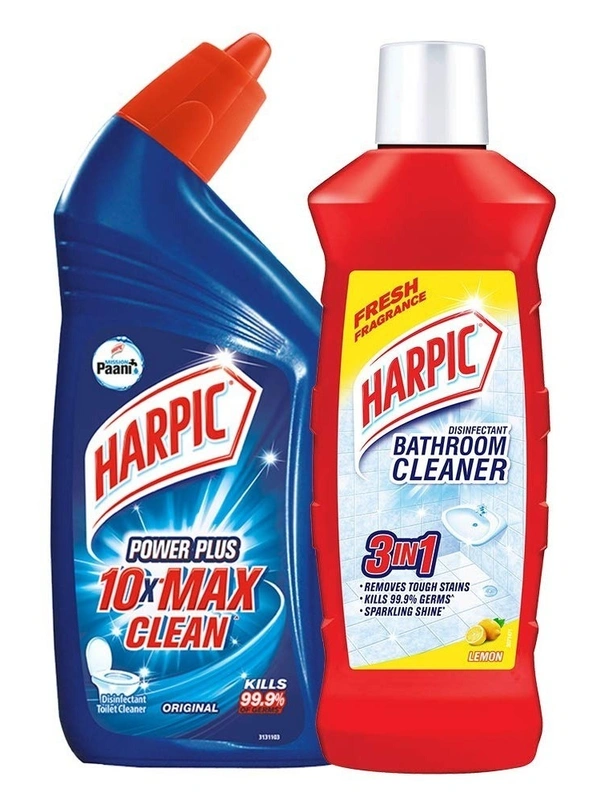 Harpic Disinfectant Bathroom Cleaner With Harpic Toilet Cleaner, 500ml + 200ml