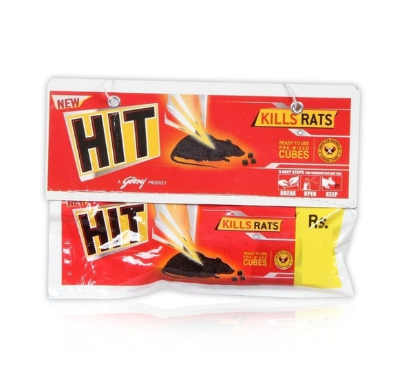 HIT Ready To Use Pre Mixed Cubes Kills Rats, 25g