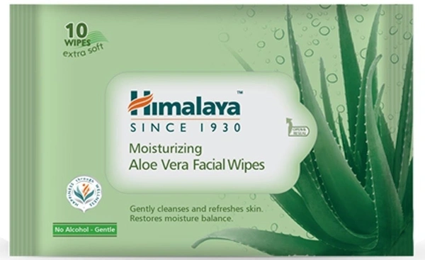 Himalaya Moisturizing Aloe Vera Facial Wipes, 10 wipes